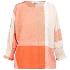 New Godske Noen Damask Check Shirt Orange