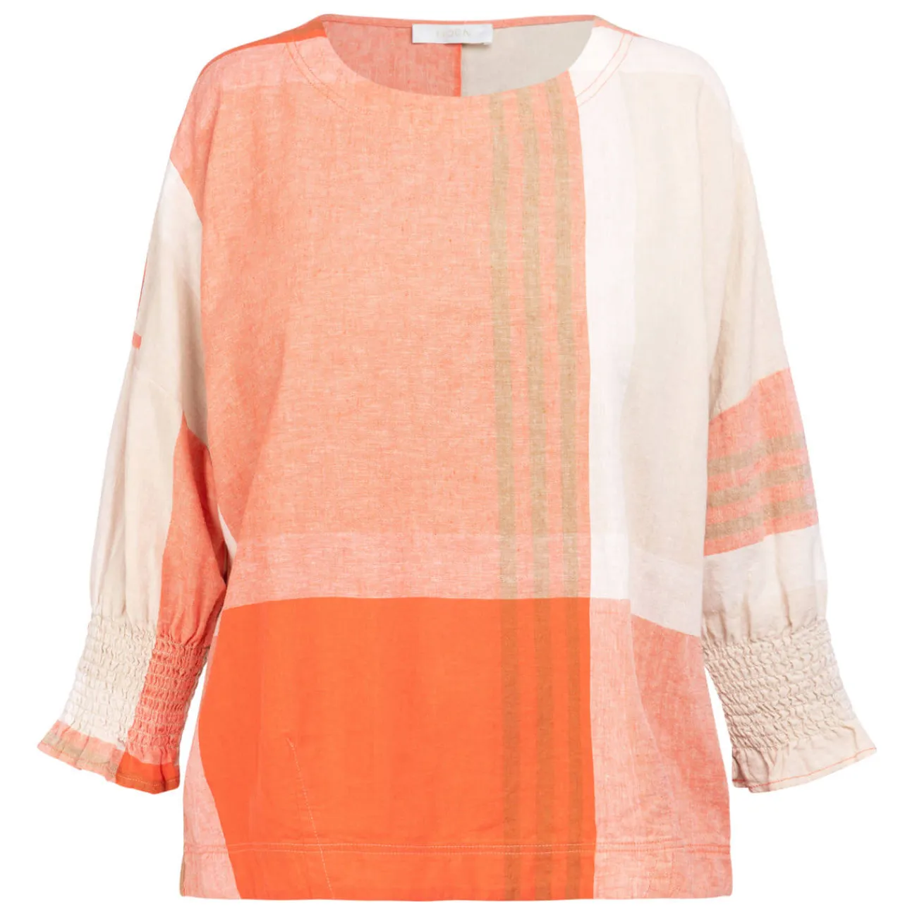 New Godske Noen Damask Check Shirt Orange