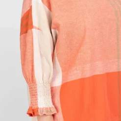 New Godske Noen Damask Check Shirt Orange