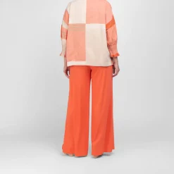 New Godske Noen Damask Check Shirt Orange