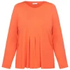 Clearance Godske Noen Jersey Pleated Top Coral