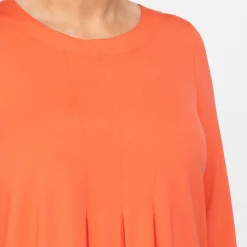 Clearance Godske Noen Jersey Pleated Top Coral