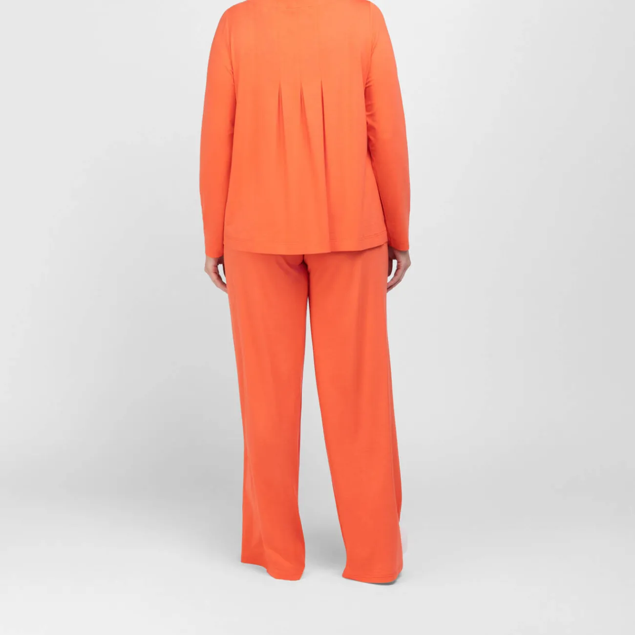 Clearance Godske Noen Jersey Pleated Top Coral