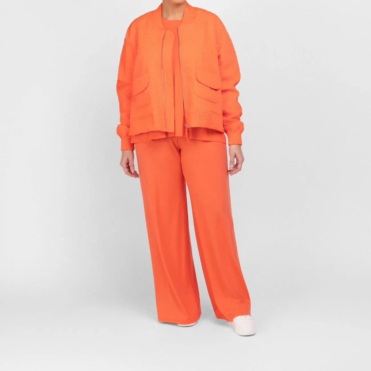 Clearance Godske Noen Jersey Pleated Top Coral