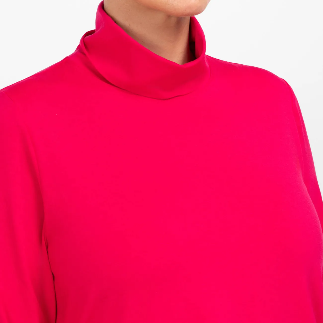 Clearance Godske Noen Jersey Roll-Neck Top Fuchsia