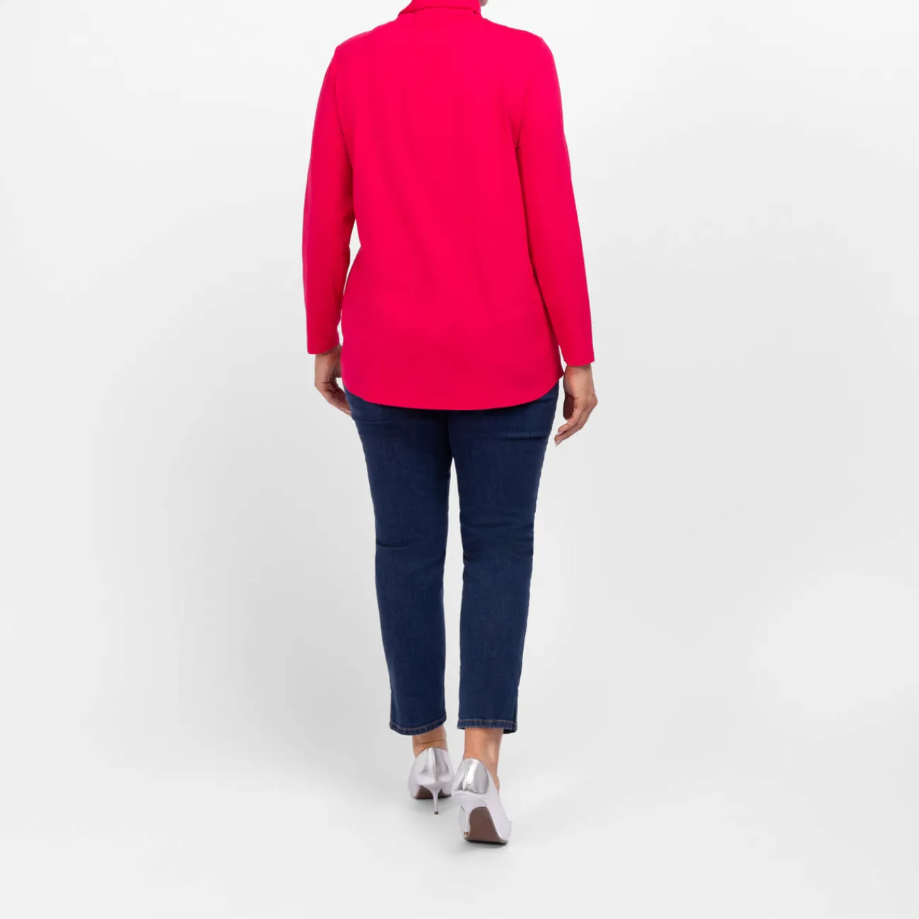Clearance Godske Noen Jersey Roll-Neck Top Fuchsia