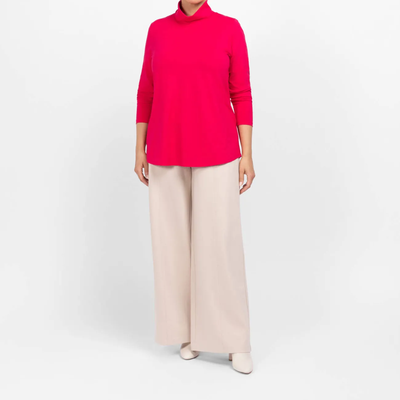 Clearance Godske Noen Jersey Roll-Neck Top Fuchsia