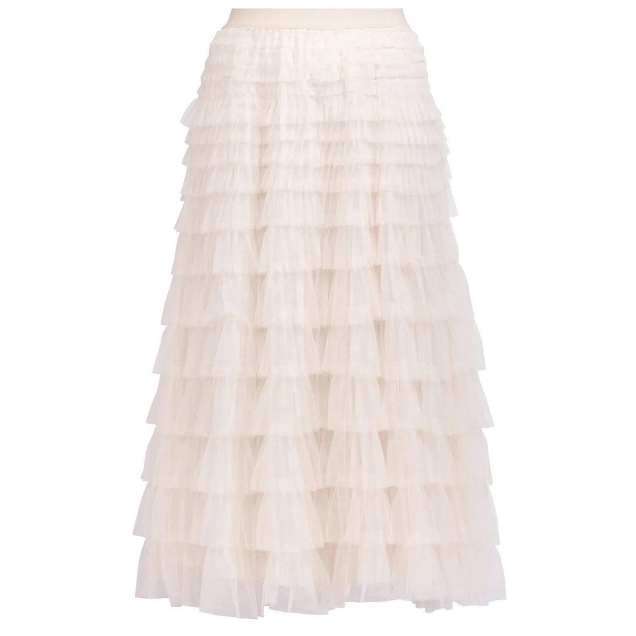 Hot Godske Noen Layered Tulle Frill Skirt Vanilla