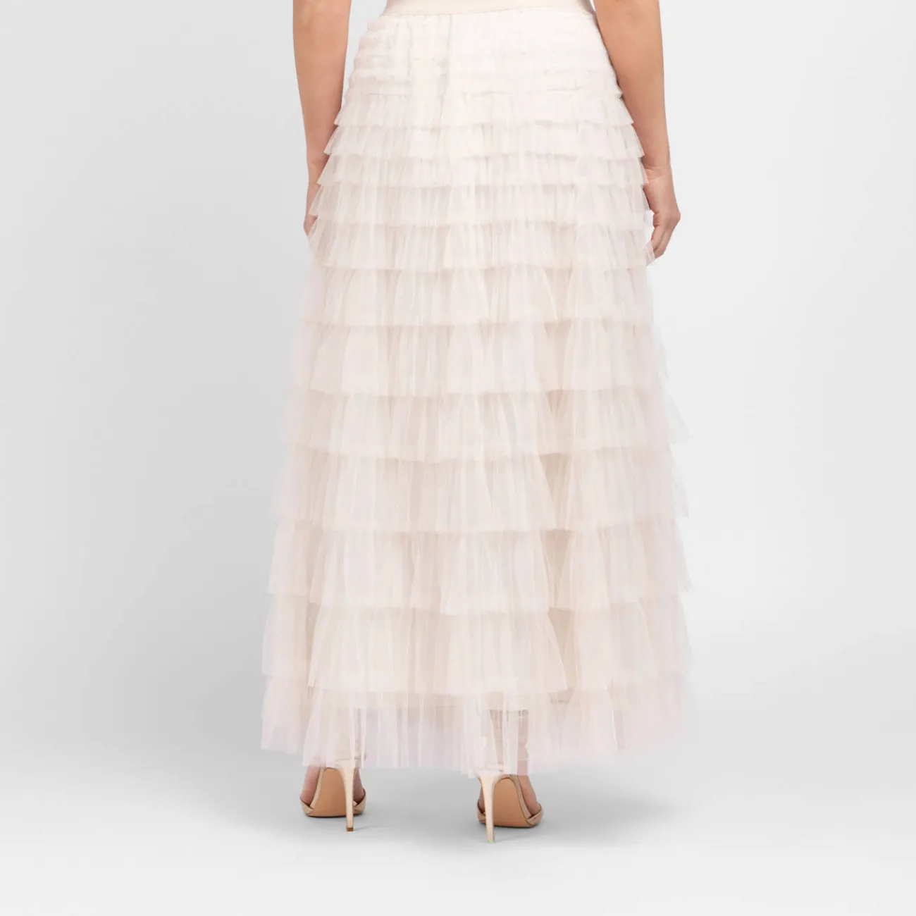 Hot Godske Noen Layered Tulle Frill Skirt Vanilla