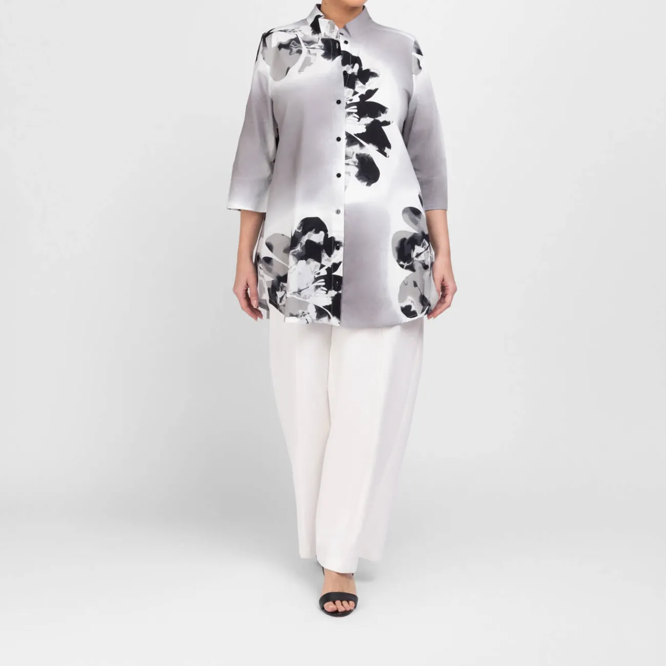 Best Godske Noen Poplin Printed Shirt Grey