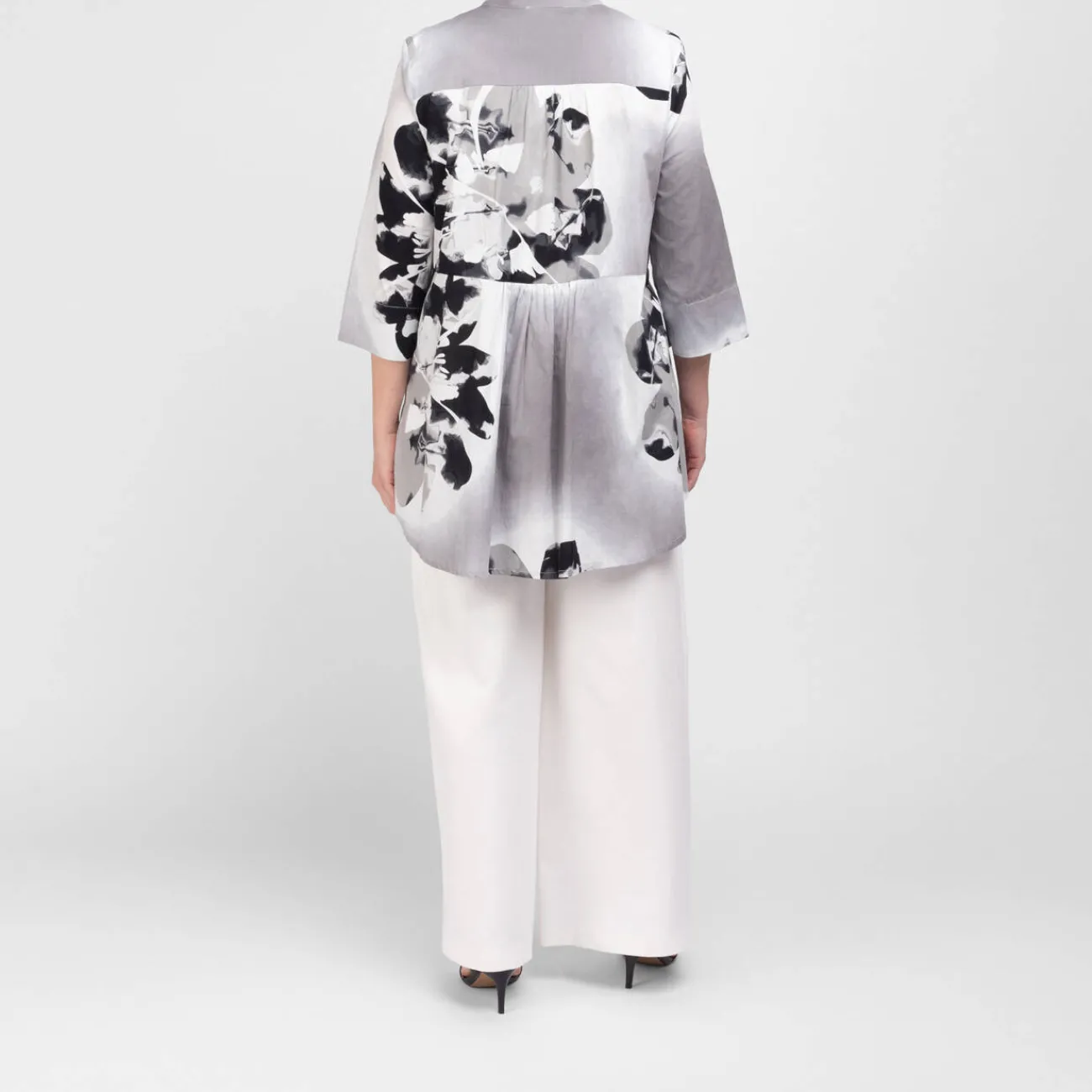 Best Godske Noen Poplin Printed Shirt Grey