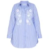 New Godske Noen Stripe Embroidered Shirt Blue