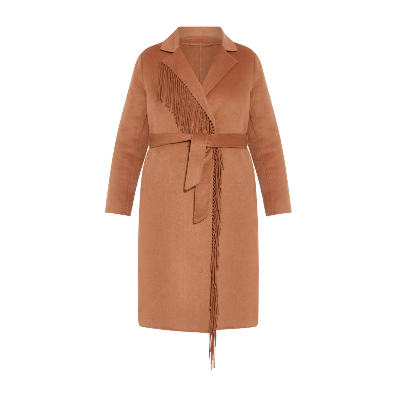 Fashion Persona by Marina Rinaldi WOOL BLEND FRINGE COAT