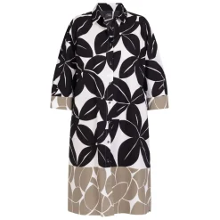 Fashion Persona by Marina Rinaldi Printed Shirt Dress Khaki