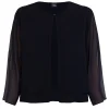 Online Persona by Marina Rinaldi Georgette Jacket Navy