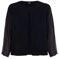 Online Persona by Marina Rinaldi Georgette Jacket Navy