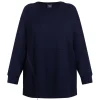 Discount Persona by Marina Rinaldi Jersey Zip Detail Tunic Navy