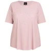 Best Persona by Marina Rinaldi Embellished Jersey T-Shirt Pink