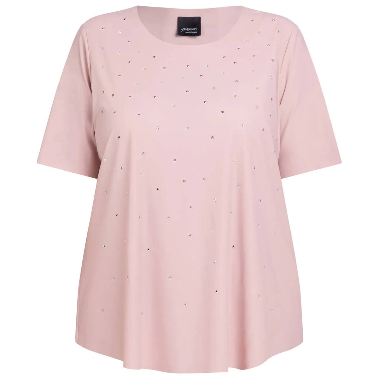 Best Persona by Marina Rinaldi Embellished Jersey T-Shirt Pink