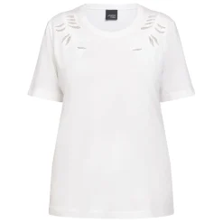 Fashion Persona by Marina Rinaldi Cotton Embroidered T-Shirt White