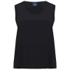 New Persona Elegante Persona By Marina Rinaldi Silk Acetate Vest Optional Sleeve Black
