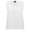Best Persona by Marina Rinaldi Silk Acetate Vest Optional Sleeve White