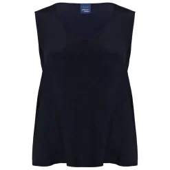 Fashion Persona by Marina Rinaldi Silk Acetate Vest Optional Sleeve Navy