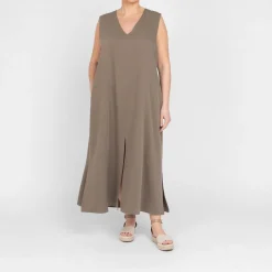 Outlet Persona by Marina Rinaldi Long Tencel Dress Khaki Green