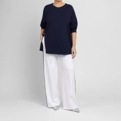 Discount Persona by Marina Rinaldi Jersey Zip Detail Tunic Navy