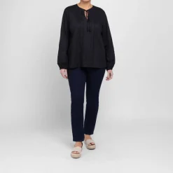 Best Persona by Marina Rinaldi Tunic Cotton Black