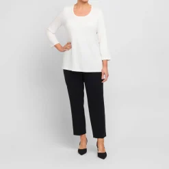 New Persona Elegante Persona By Marina Rinaldi Viscose Jersey T-shirt White