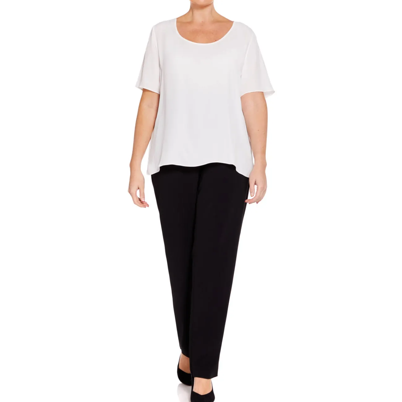 Sale Persona by Marina Rinaldi SILK ACETATE TOP WHITE