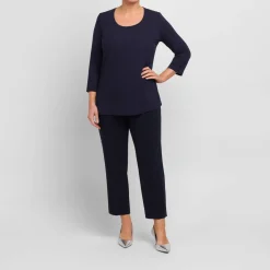 Best Persona Elegante Persona By Marina Rinaldi Viscose Jersey T-shirt Navy