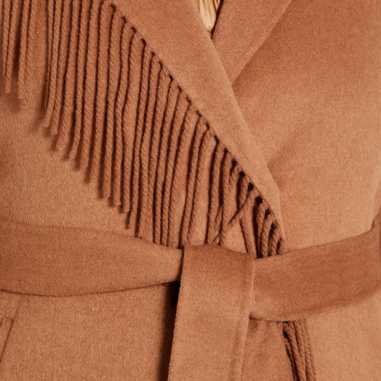 Fashion Persona by Marina Rinaldi WOOL BLEND FRINGE COAT