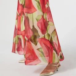 Best Persona by Marina Rinaldi Floral Print Dress Optional Sleeve Coral