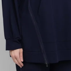 Discount Persona by Marina Rinaldi Jersey Zip Detail Tunic Navy