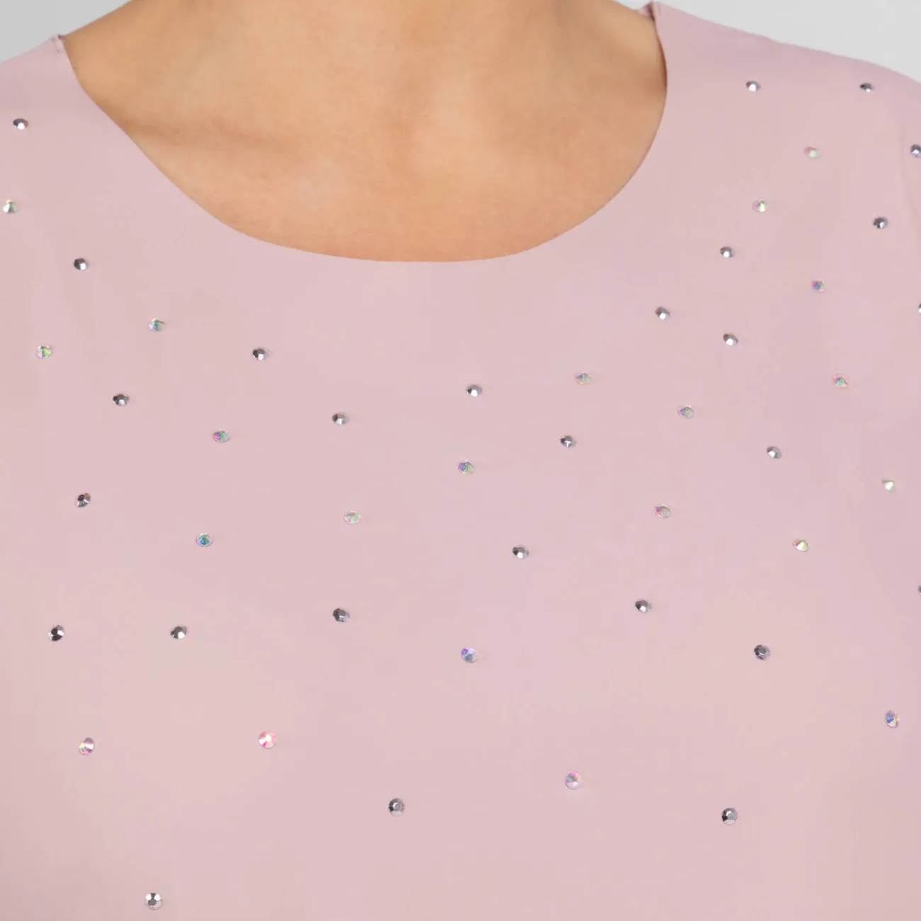 Best Persona by Marina Rinaldi Embellished Jersey T-Shirt Pink