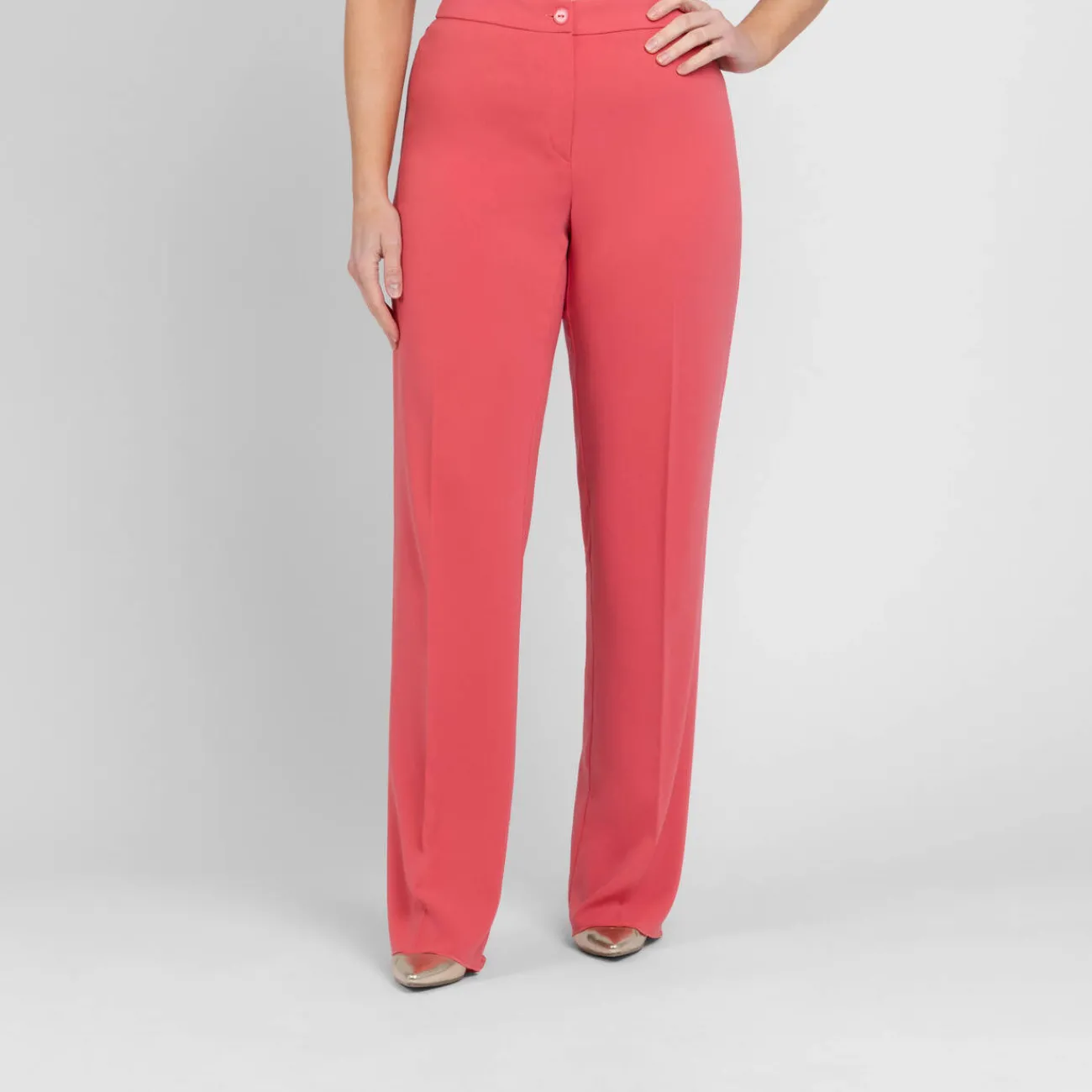 New Persona by Marina Rinaldi Fluid Cady Trousers Coral