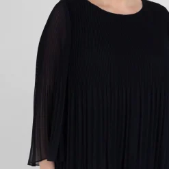 Best Persona by Marina Rinaldi Pleated Tunic Navy