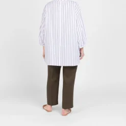 Best Persona by Marina Rinaldi Cotton Linen Tunic Blue Stripe