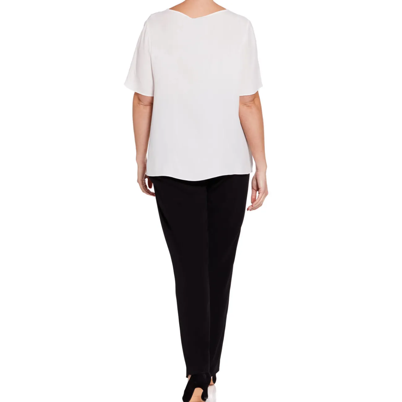 Sale Persona by Marina Rinaldi SILK ACETATE TOP WHITE