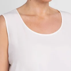 Best Persona by Marina Rinaldi Silk Acetate Vest Optional Sleeve White
