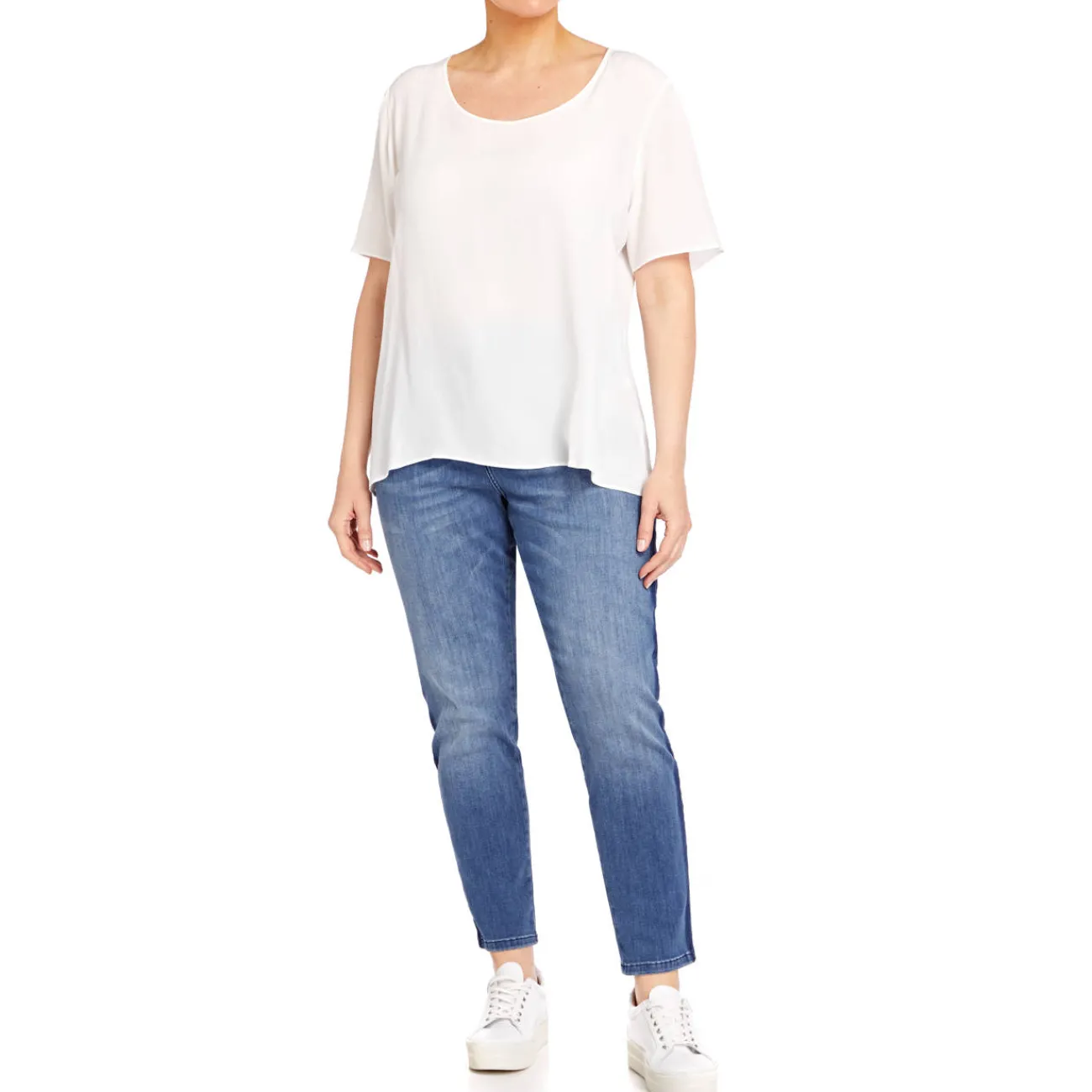 Sale Persona by Marina Rinaldi SILK ACETATE TOP WHITE