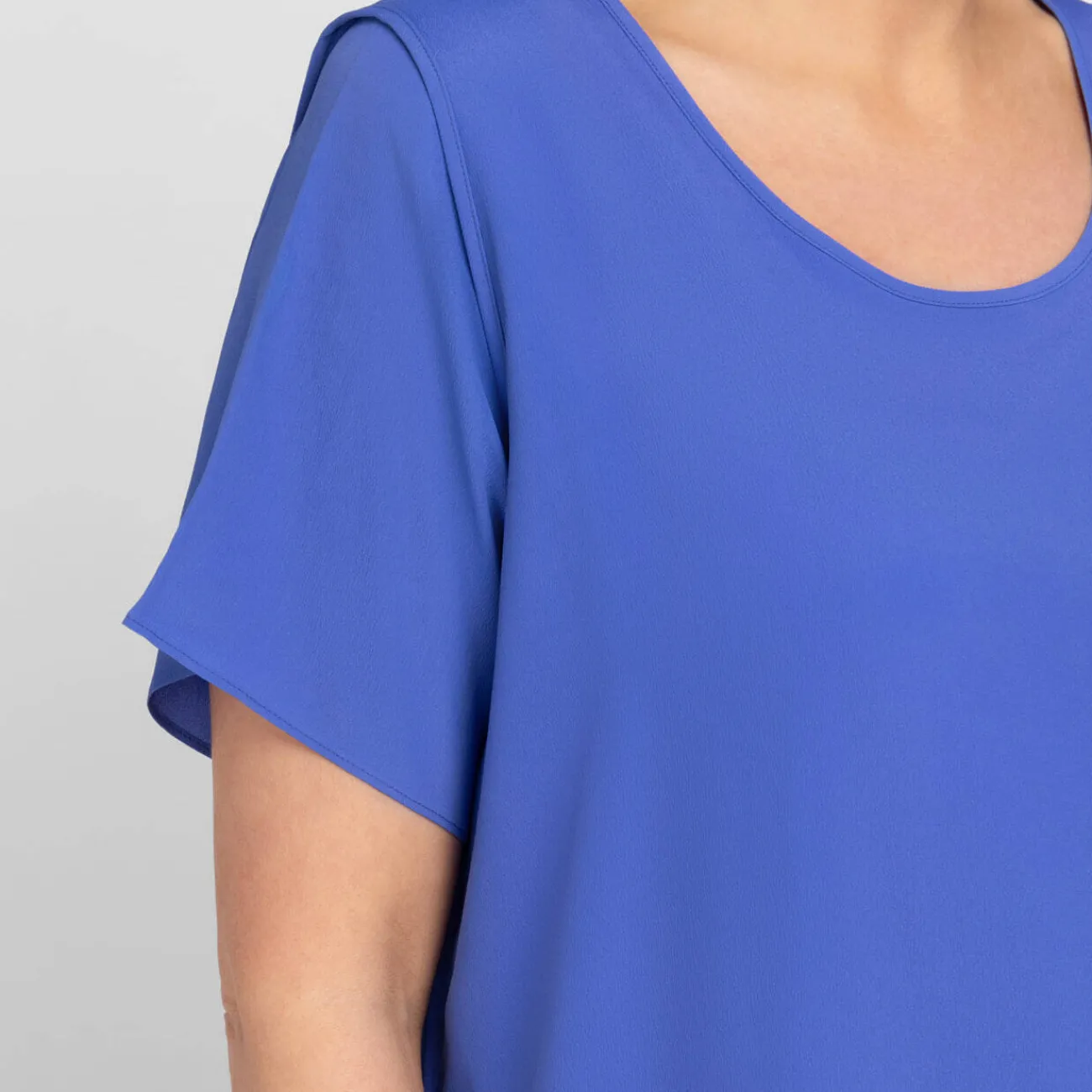 Clearance Persona by Marina Rinaldi Vest with Optional Sleeves Cornflower Blue