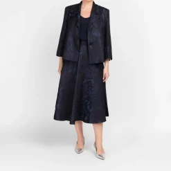 Fashion Persona by Marina Rinaldi Silk Acetate Vest Optional Sleeve Navy