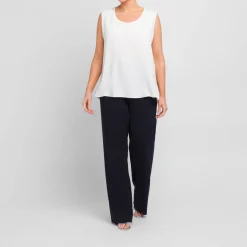 Clearance Persona Elegante Persona By Marina Rinaldi Stretch Cady Trousers Navy