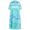 New Piero Moretti Abstract Print Cotton Dress