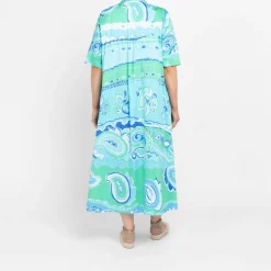 New Piero Moretti Abstract Print Cotton Dress