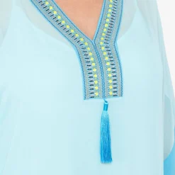 Outlet Piero Moretti Kaftan Embellished Dress Blue