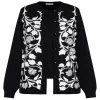 Discount Piero Moretti Knitted Intarsia Twinset Black and White